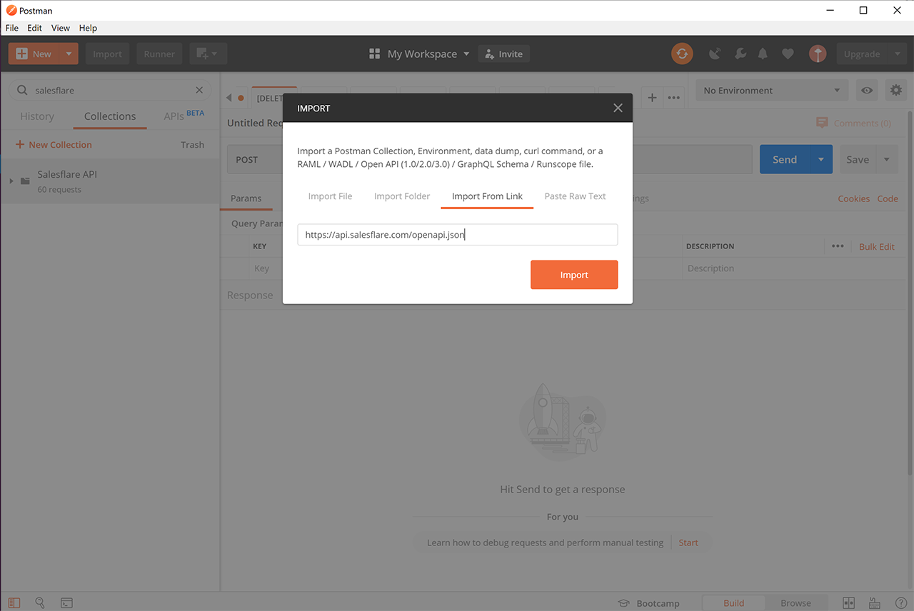 Screenshot Postman Import